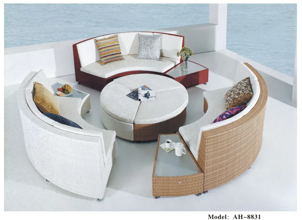 Circular Arc Sofa Half Round Furniture Healthy PE Rattan Garden Furniture Sofa Set Luxury Garden Outdoor Furniture Sofas